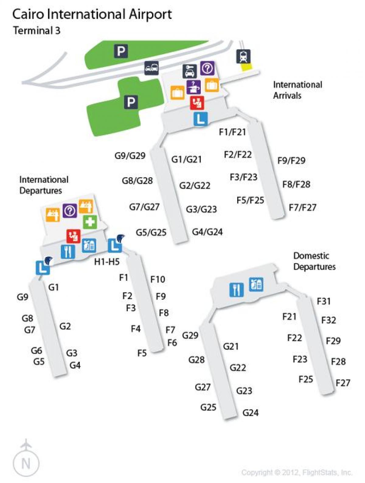Mapa ng cairo airport terminal